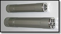 INOVA X1 single LED flashlight (top) X5 (below)