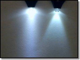 Wide angle LED (left) 20 degree angle LED (right)