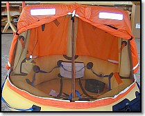 Life Raft with mosquito netting  closed