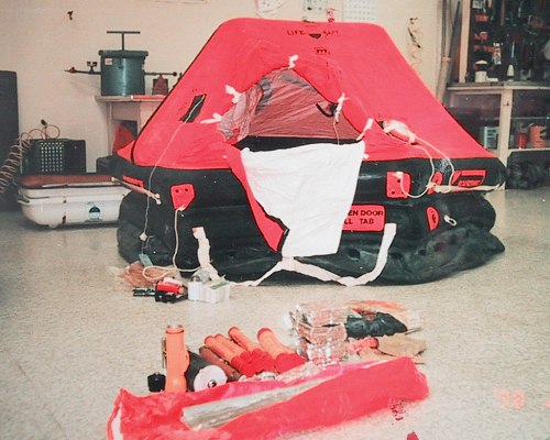 Rowe's Givens Life Raft being serviced