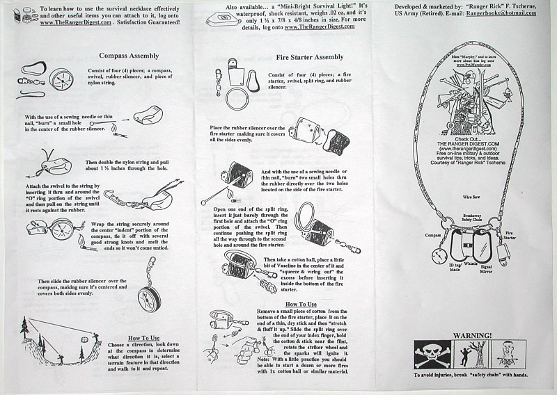 Assembly Instructions - Ranger Rick's Special Ops Survival Necklace