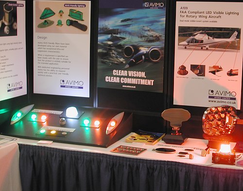 Avimo Ltd. Booth with LED lighting